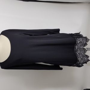 Miyang black knit dress with lace hem-sz XL